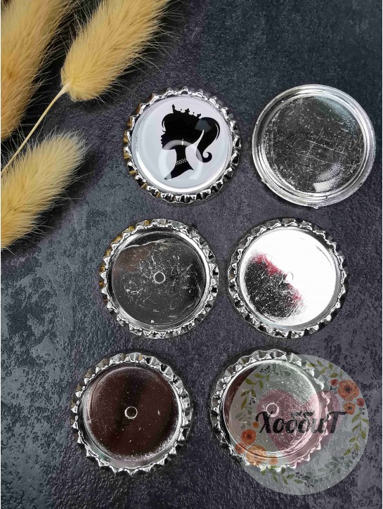 Рамка для кабошонов пластик 25мм. (серебро)